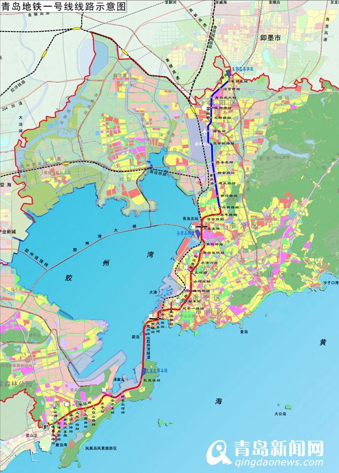 地铁m1号线近期环评 串联大青岛