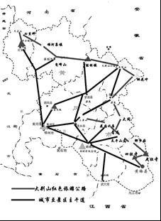 图为:大别山红色旅游公路示意图