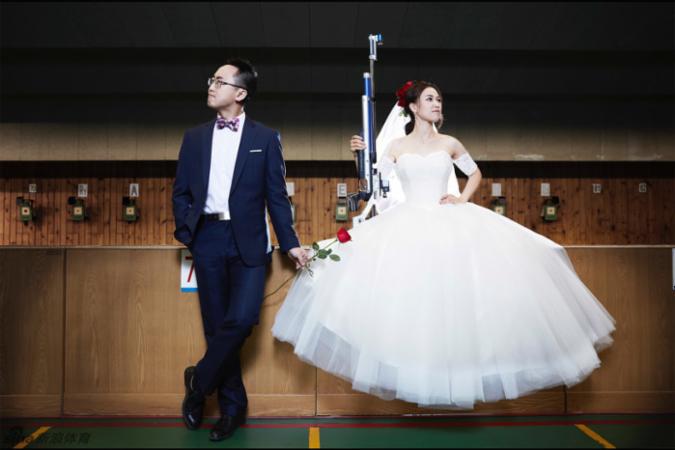 奥运冠军易思玲创意婚纱照